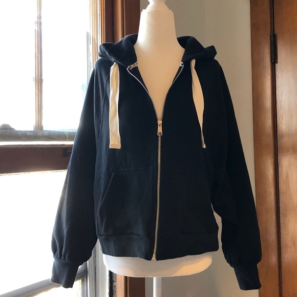 Mwl Ribbed Cocoon Hoodie Sweatshirt Nwt 
